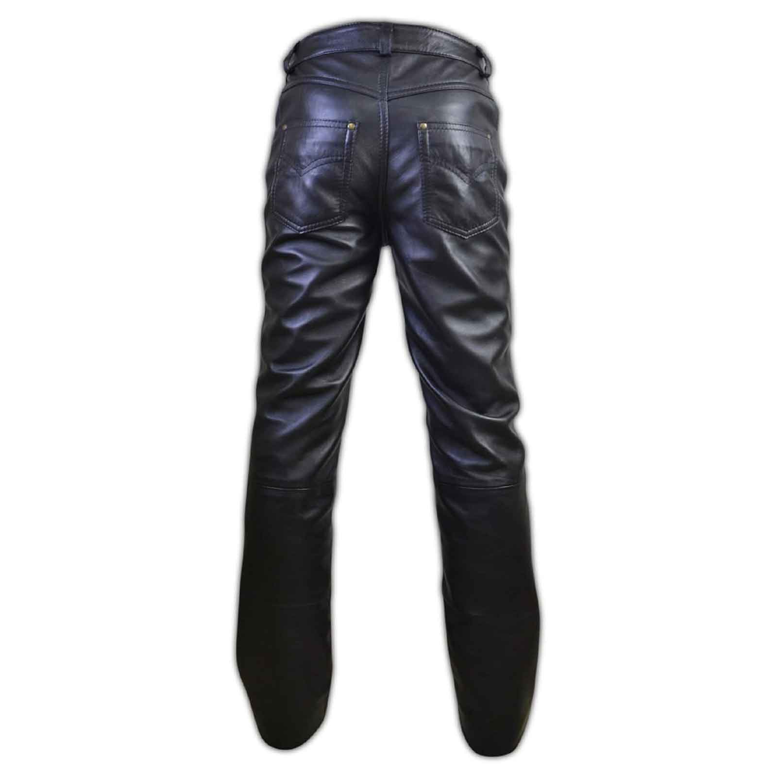 Men's Leather Pants | Black Leather Pants Men 5 Pocket Motor Cycle Black Men's Pant