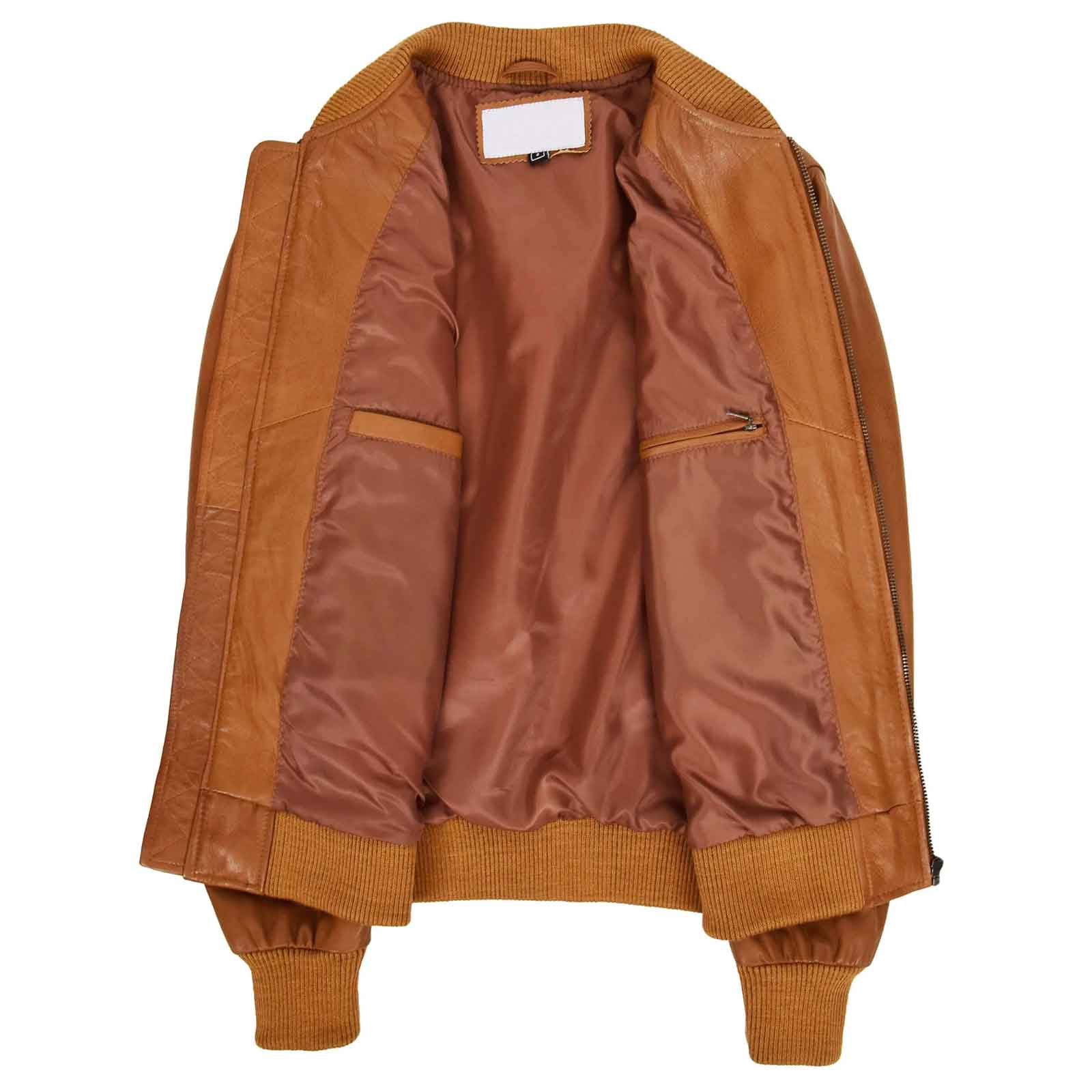 Men’s Leather MA-1 Bomber Jacket – Ryan Tan Classic Flight Style