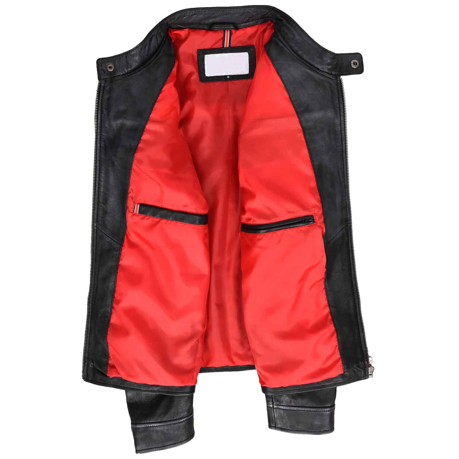 Men’s Real Leather Biker Jacket – Black Cafe Racer Style | Regals Leather