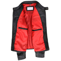 Men’s Real Leather Biker Jacket – Black Cafe Racer Style | Regals Leather