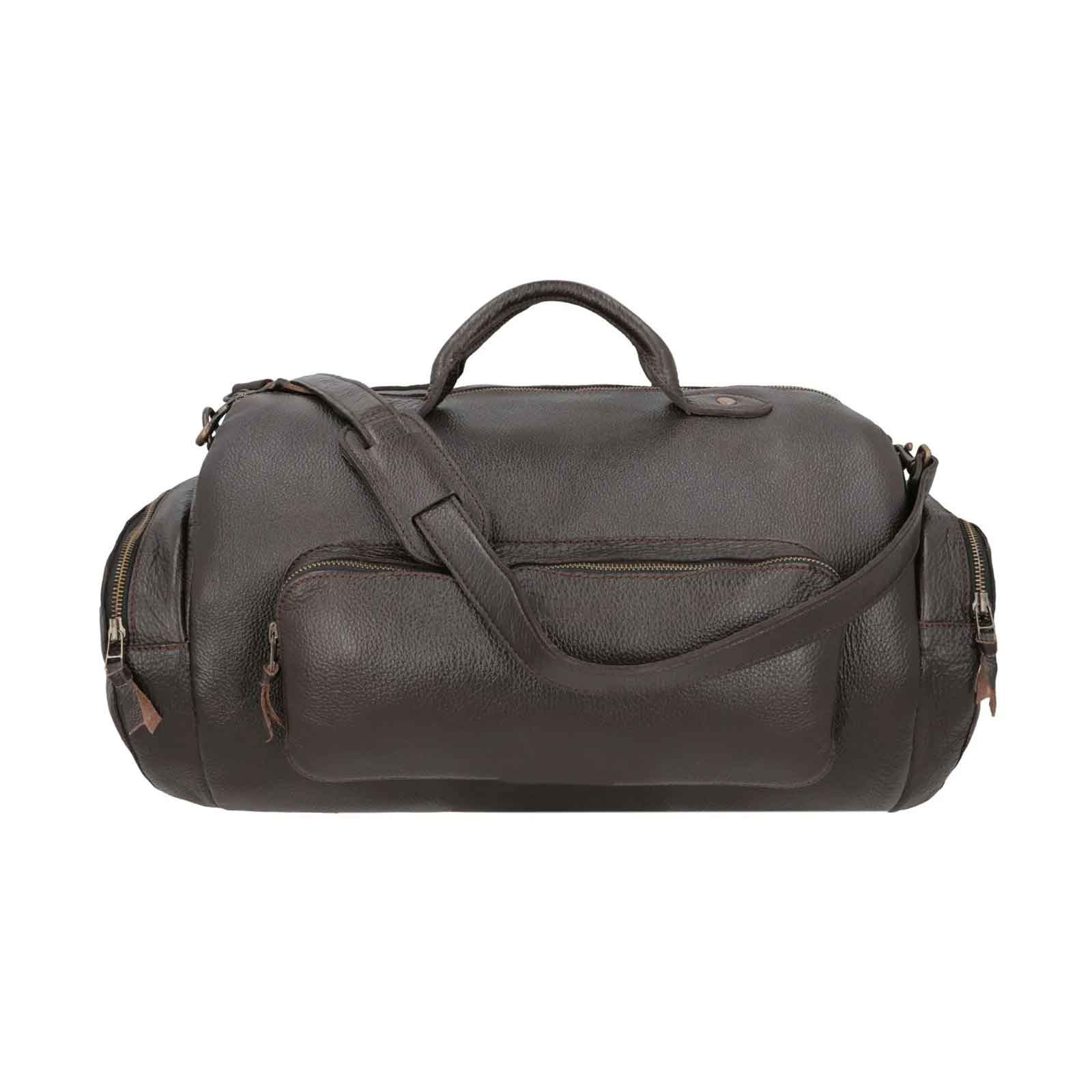 Men’s Genuine Leather Gym Bag – Premium Duffel Bag for Travel, Overnight & Weekend Trips