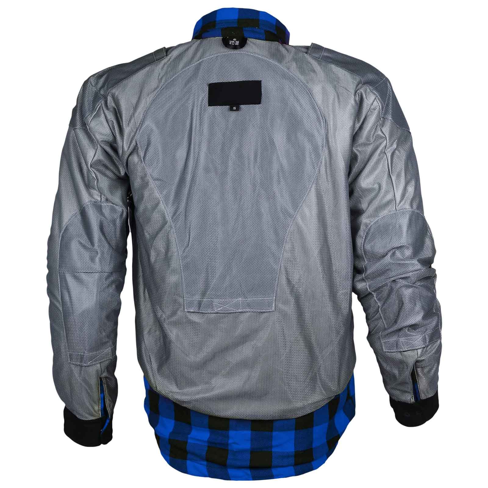 Exo Protective Kevlar® Motorcycle Flannel Blue/Black – CE Approved Riding Shirt