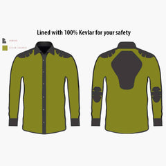 Regals Leather EXO Red/Black Motorcycle Flannel with Kevlar Armor – Protective Riding Shirt for Men