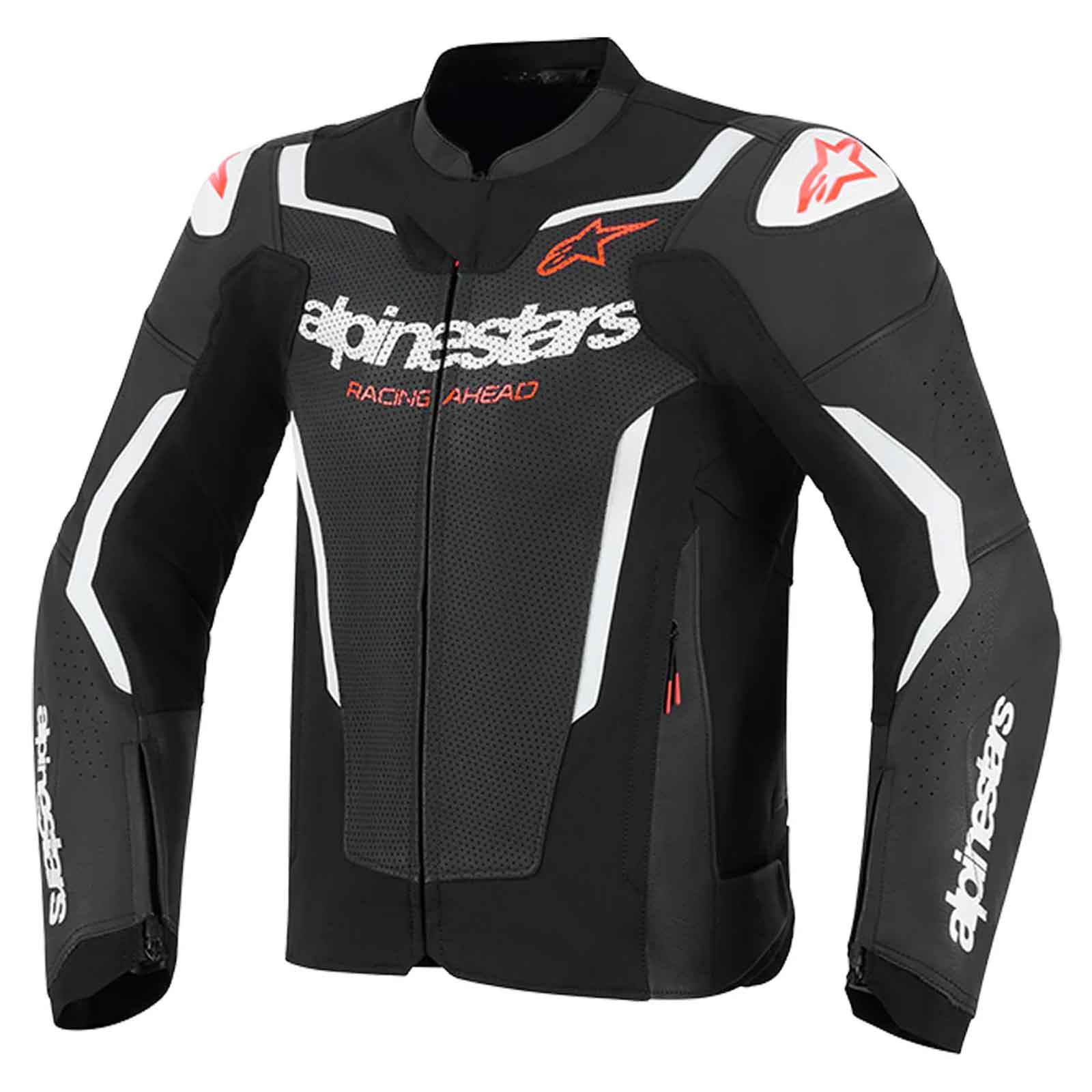 Alpinestars GP Force V2 Black White Leather Motorcycle Jacket | Professional Racing Biker Gear