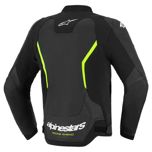 Alpinestars GP Force V2 Leather Racing Jacket for Men | Protective Biker Jacket Black Green