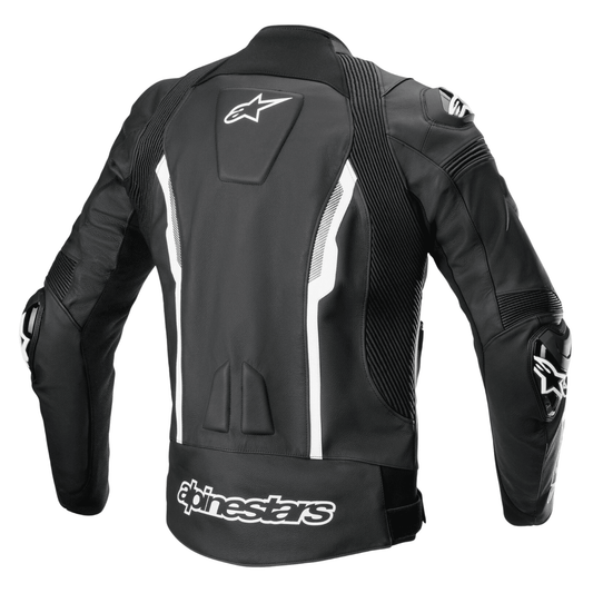 Alpinestars Missile V2 Leather Motorcycle Jacket Black White | CE Armor Racing Biker Jacket for Men | Premium Sport Bike Protective Riding Gear