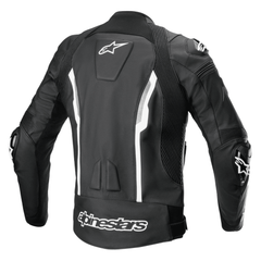 Alpinestars Missile V2 Leather Motorcycle Jacket Black White | CE Armor Racing Biker Jacket for Men | Premium Sport Bike Protective Riding Gear