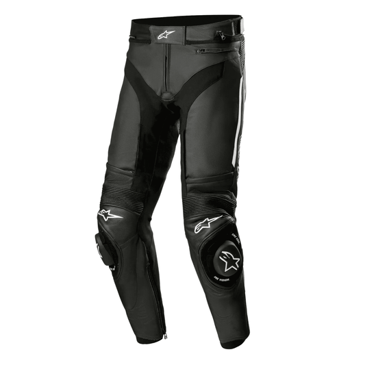 Pantalones de motociclismo Alpinestars Missile V3 blancos – Pantalones de cuero protectores con certificación CE para motociclista